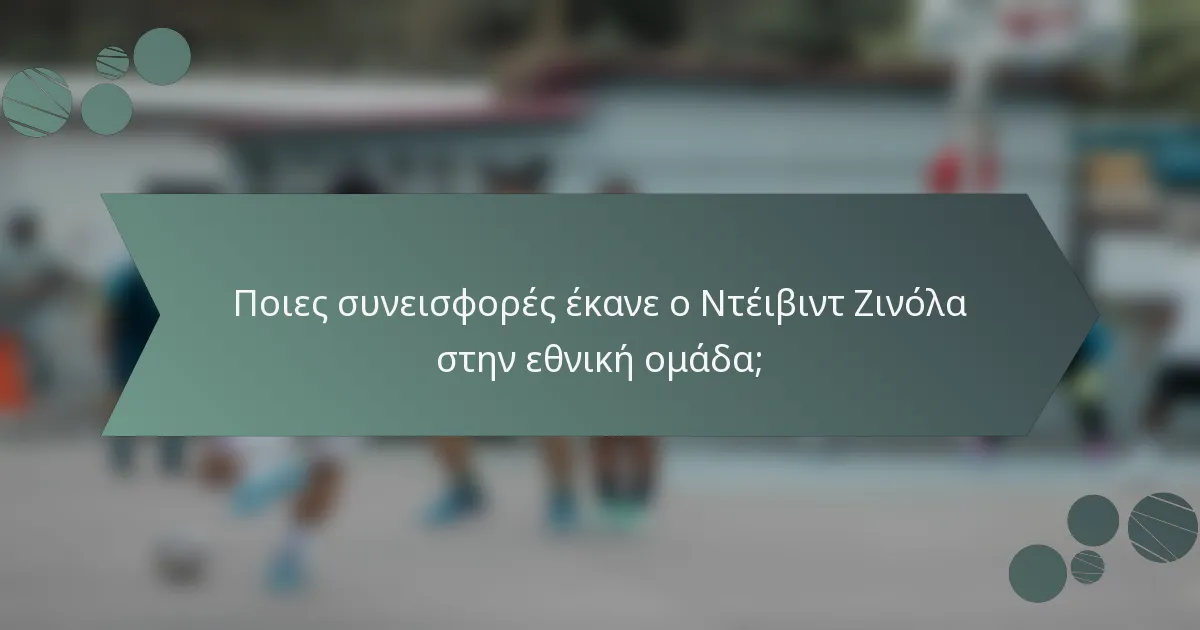 Ποιες συνεισφορές έκανε ο Ντέιβιντ Ζινόλα στην εθνική ομάδα;