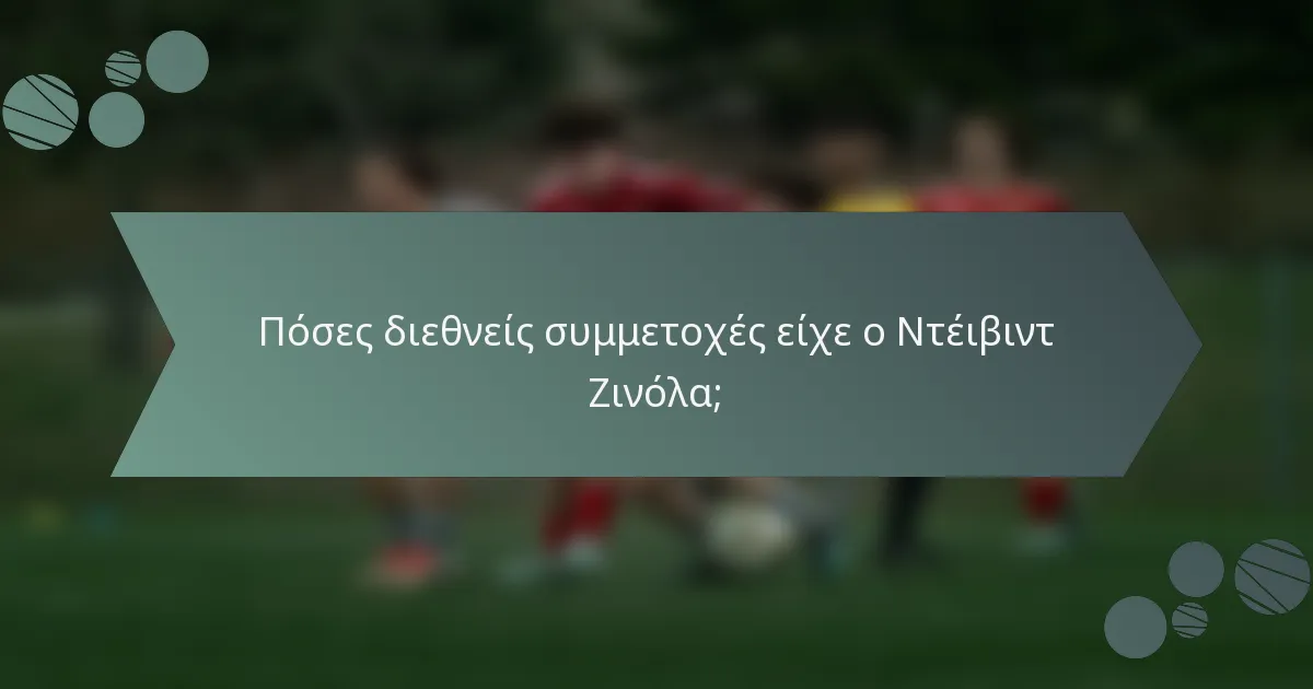 Πόσες διεθνείς συμμετοχές είχε ο Ντέιβιντ Ζινόλα;